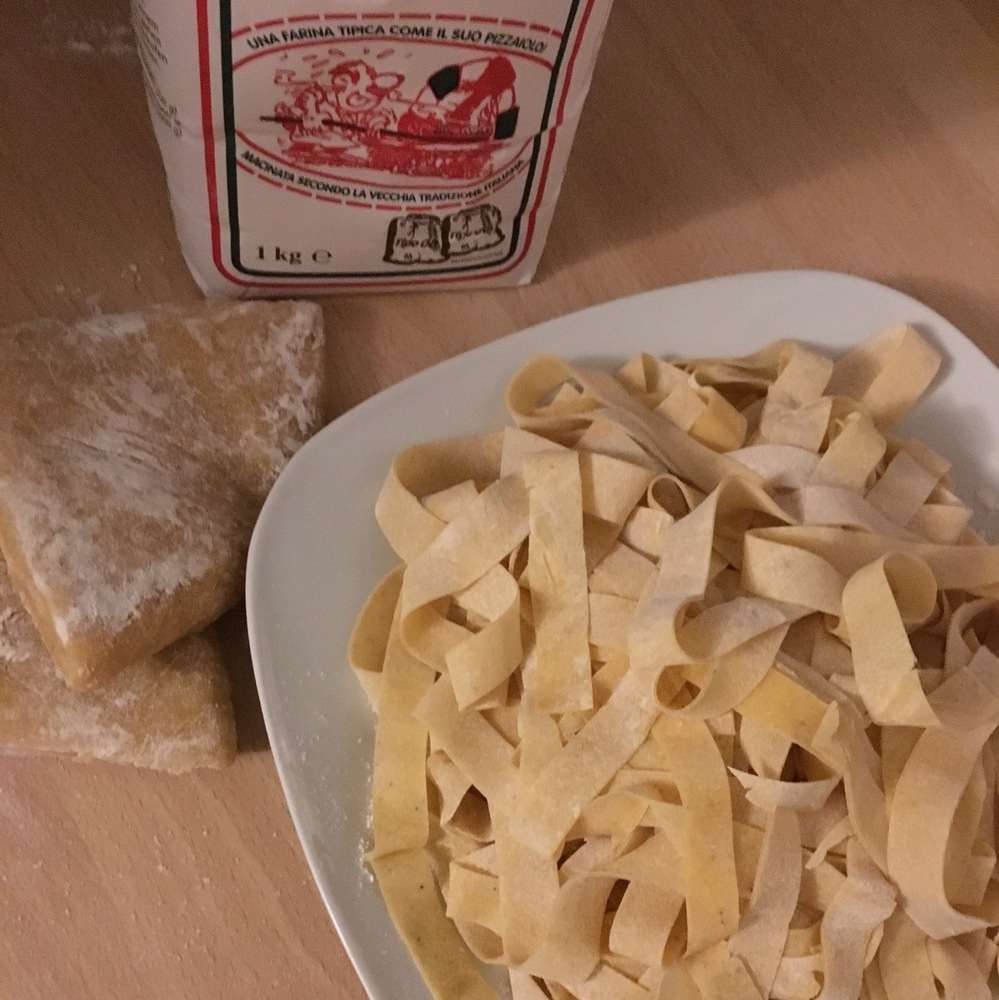 Fresh, handmade Tagliatelle pasta